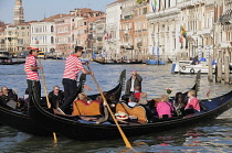 Italy, Veneto, Venice, gondolas on Grand Canal.