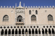 Italy, Veneto, Venice,Palazzo Ducale facade.
