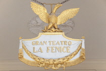 Italy, Veneto, Venice, Teatro la Fenice sign.