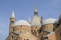 Italy, Veneto, Padua, Basilica di Sant' Antonio domes & spires.