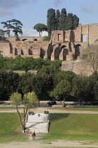 Italy, Lazio, Rome, Aventine Hill, Circus Maximus, view across Circus Maximus to the Palatine.