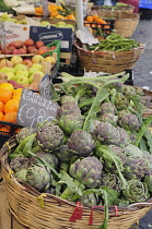 Italy, Lazio, Rome, Centro Storico, Campo dei Fiori, market, colourful produce.
