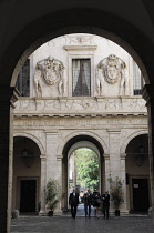 Italy, Lazio, Rome, Centro Storico, Palazzo Spada inner courtyard.