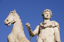 Italy, Lazio, Rome, Capitoline Hill, Piazza del Campidoglio, statue of Castor.