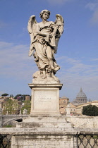 Italy, Lazio, Rome, Castel Sant'Angelo, Bernini's angels on Ponte Sant'Angelo.