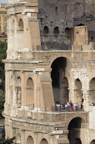 Italy, Lazio, Rome, Colosseum, cross section of the Colosseum showing viewpoints and different levels.