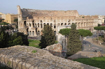 Italy, Lazio, Rome, Colosseum, view of the Colosseum from the Palatine.