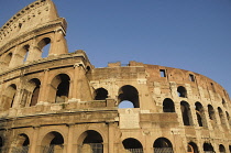 Italy, Lazio, Rome, Colosseum, the Colosseum in warm light.