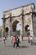 Italy, Lazio, Rome, Arch of Constantine.
