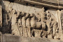 Italy, Lazio, Rome, Roman Forum, Foro Romano, bas relief detail, Arch of Titus.