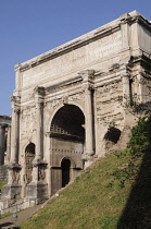 Italy, Lazio, Rome, Roman Forum, Foro Romano, Arch of Septimus Severus.