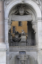 Italy, Lazio, Rome, Trastevere, Janiculum Hill, Fontana Paola, fountain detail.