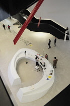 Italy, Lazio, Rome, MAXXI, view down onto information desk.