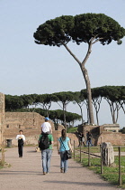 Italy, Lazio, Rome, The Palatine, paths through Domus Flavia.