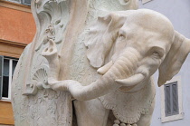 Italy, Lazio, Rome, Centro Storico, Pantheon, Piazza della Minerva, Elephant sculpture on Bernini's obelisk of Santa Maria Sopra Minerva.