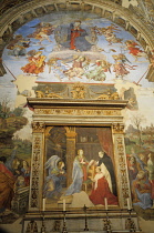 Italy, Lazio, Rome, Centro Storico, church of Santa Maria Sopra Minerva, Filippino Lippi's fresco of the Assumption of the Virgin in the Capella Carafa.