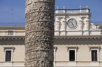 Italy, Lazio, Rome, Centro Storico, Column of Marcus Aurelius, relief details.
