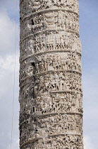 Italy, Lazio, Rome, Centro Storico, Column of Marcus Aurelius, relief details.