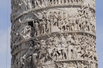 Italy, Lazio, Rome, Centro Storico, Column of Marcus Aurelius, relief details.