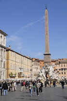 Italy, Lazio, Rome, Centro Storico, Piazza Navona, piazza view.