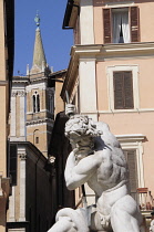 Italy, Lazio, Rome, Centro Storico, Piazza Navona, Fontana del Nettuno.