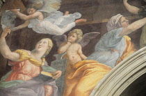 Italy, Lazio, Rome, Centro Storico, church of Santa Maria delle Pace, fresco detail by Raphael.