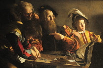 Italy, Lazio, Rome, Centro Storico, church of San Luigi dei Francesi, interior, The Calling of Matthew by Caravaggio.