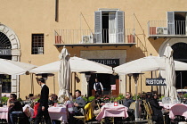 Italy, Lazio, Rome, Centro Storico, Piazza Navona, cafe.