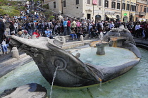 Italy, Lazio, Rome, Centro Storico, Piazza Spagna, Fontana della Baracaccia.