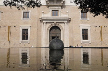 Italy, Lazio, Rome, Centro Storico, Villa Medici with reflection in fountain.