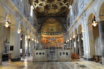 Italy, Lazio, Rome, Basilica of San Clemente interior.