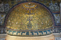 Italy, Lazio, Rome, Basilica of San Clemente, apse with the Tree of Life mosaic.