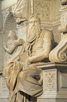Italy, Lazio, Rome, Esquiline Hill, church of San Pietro in Vincoli, Michelangelo's statue Moses.