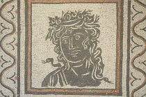 Italy, Lazio, Rome, Esquiline Hill, Palazzo Massimo, Museo Nazionale Romano, mosaic of serpent headed God, second floor.