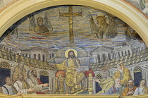 Italy, Lazio, Rome, Esquiline Hill, Chucrh of Santa Prudenziana, apse mosaic detail.