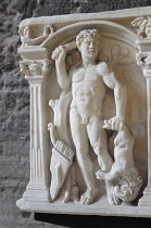 Italy, Lazio, Rome, Esquiline Hill, Terme di Diocleziano, sarcophagus detail.