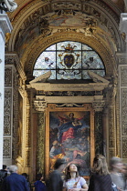 Italy, Lazio, Rome, Northern Rome, Piazza del Popolo, church of Santa Maria del Popolo, Cerasi Chapel.