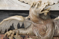 Italy, Lazio, Rome, Northern Rome, Piazza del Popolo, church of Santa Maria del Popolo, dragon detail.