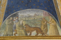 Italy, Lazio, Rome, Northern Rome, Piazza del Popolo, church of Santa Maria del Popolo, Pinturicchio frescoes of St Jerome, Della Rovere Chapel.