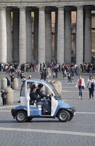 Italy, Lazio, Rome, Vatican City, St Peter's Square, Police vehicle on the square.