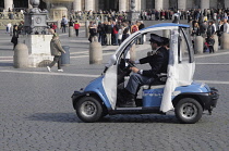 Italy, Lazio, Rome, Vatican City, St Peter's Square, Police vehicle on the square.