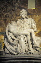 Italy, Lazio, Rome, Vatican City, St Peter's Square, St Peter's Basilica, Michelangelo's Pieta.