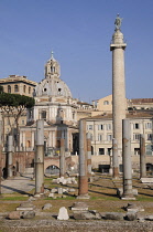 Italy, Lazio, Rome, Fori Imperiali, general view with Trajan's column.