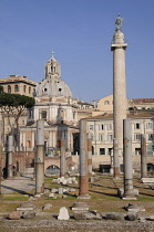 Italy, Lazio, Rome, Fori Imperiali, general view with Trajan's column.