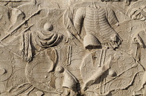 Italy, Lazio, Rome, Fori Imperiali, Trajan's Column detail of bas relief.
