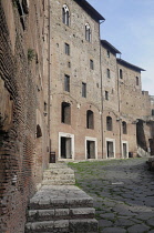 Italy, Lazio, Rome, Trajan's Market, restored buildings & cobbled streets.