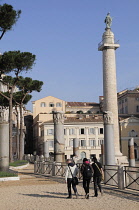 Italy, Lazio, Rome, Fori Imperiali, general view with Trajan's column.