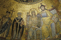 Italy, Lazio, Rome, Trastevere, church of Santa Maria de Trastevere interior, mosaics in the apse.