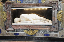 Italy, Lazio, Rome, Trastevere, church of Santa Cecilia, tomb of Santa Cecilia.
