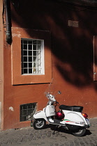 Italy, Lazio, Rome, Trastevere, parked vespa.